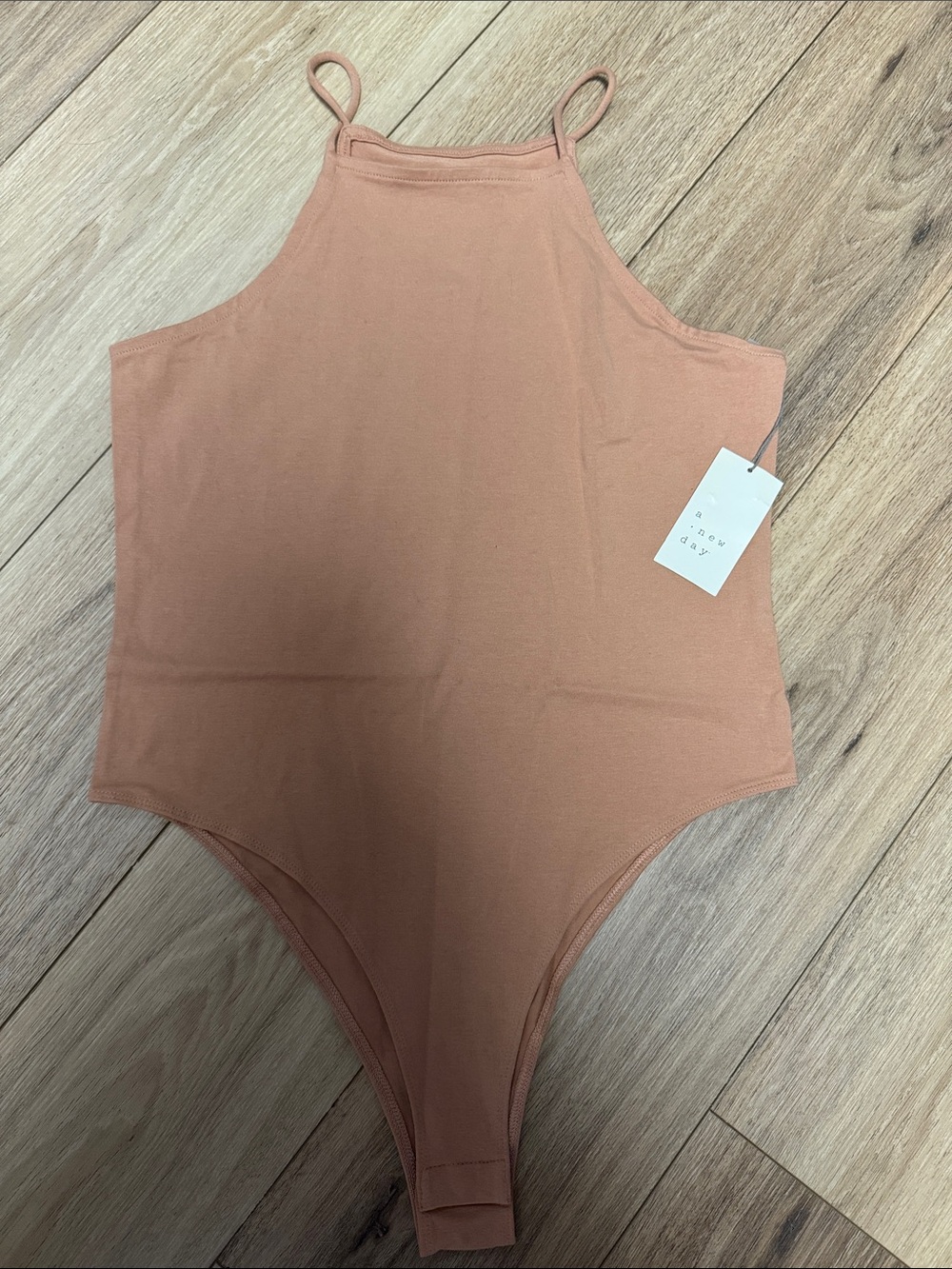 A new day NWT L NUDE COLOR High-Neck BRAZILIAN CUT SNAP BODYSUIT